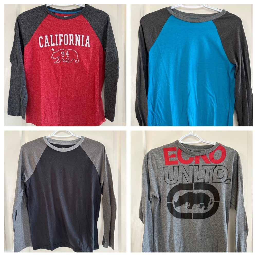 LOT - 4 Pieces Boy Large Long Sleeve T-Shirts